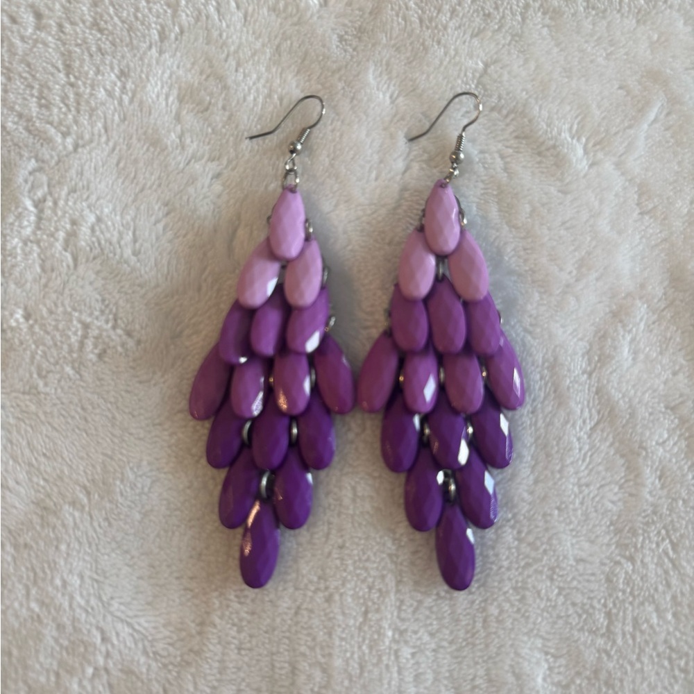 Elegant Purple Dangle Earrings